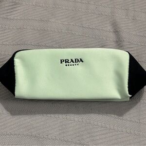 Prada Beauty pouch, mint green/black, rectangle, collapsible, purse